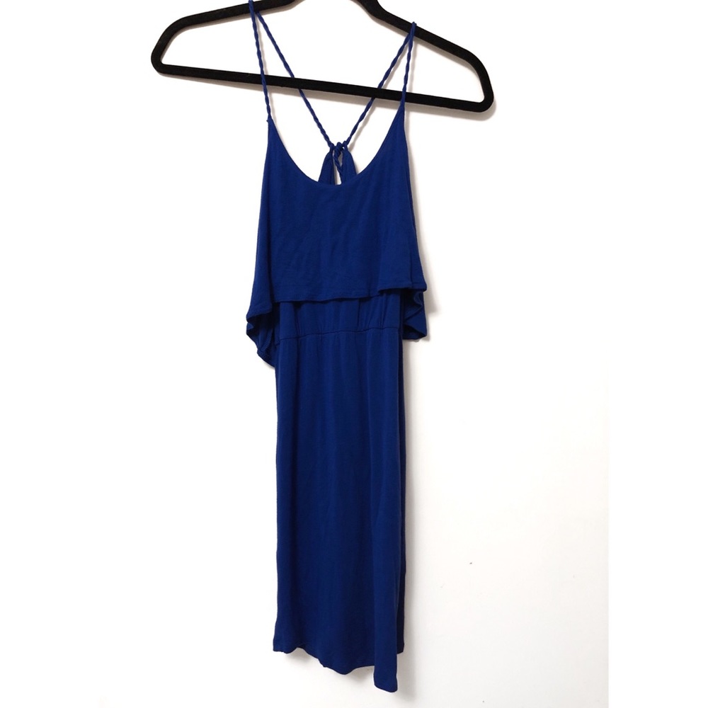 Indigo blue braided strap summer dress